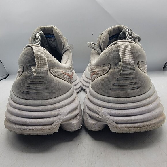 Hoka One One Bondi 8 Womens 10B White Harbor Mist Lunar Rock Running Shoes - Picture 5 of 15